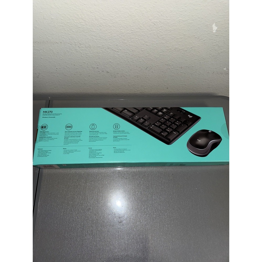 Logitech MK270 Wireless Keyboard Mouse Comb 2.4GHz USB Receiver Windows ChromeOS - Picture 2 of 7